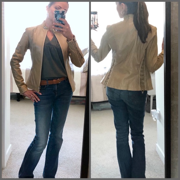 Elie Tahari corseted leather jacket - Picture 4 of 7